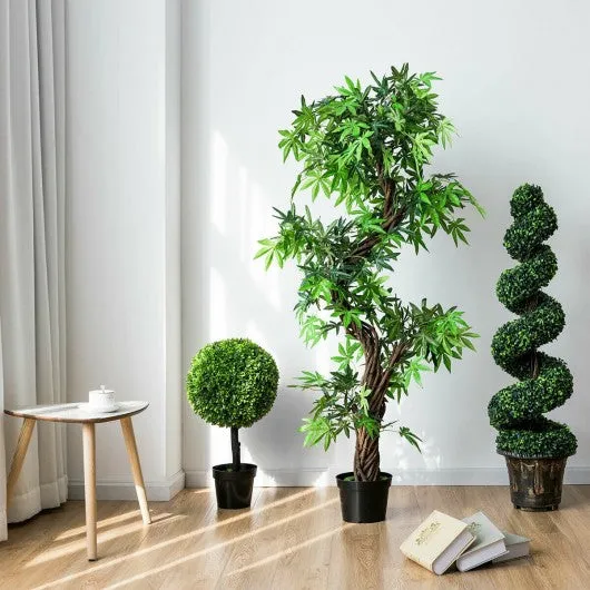 24" Artificial Boxwood Topiary Decorative Ball Tree