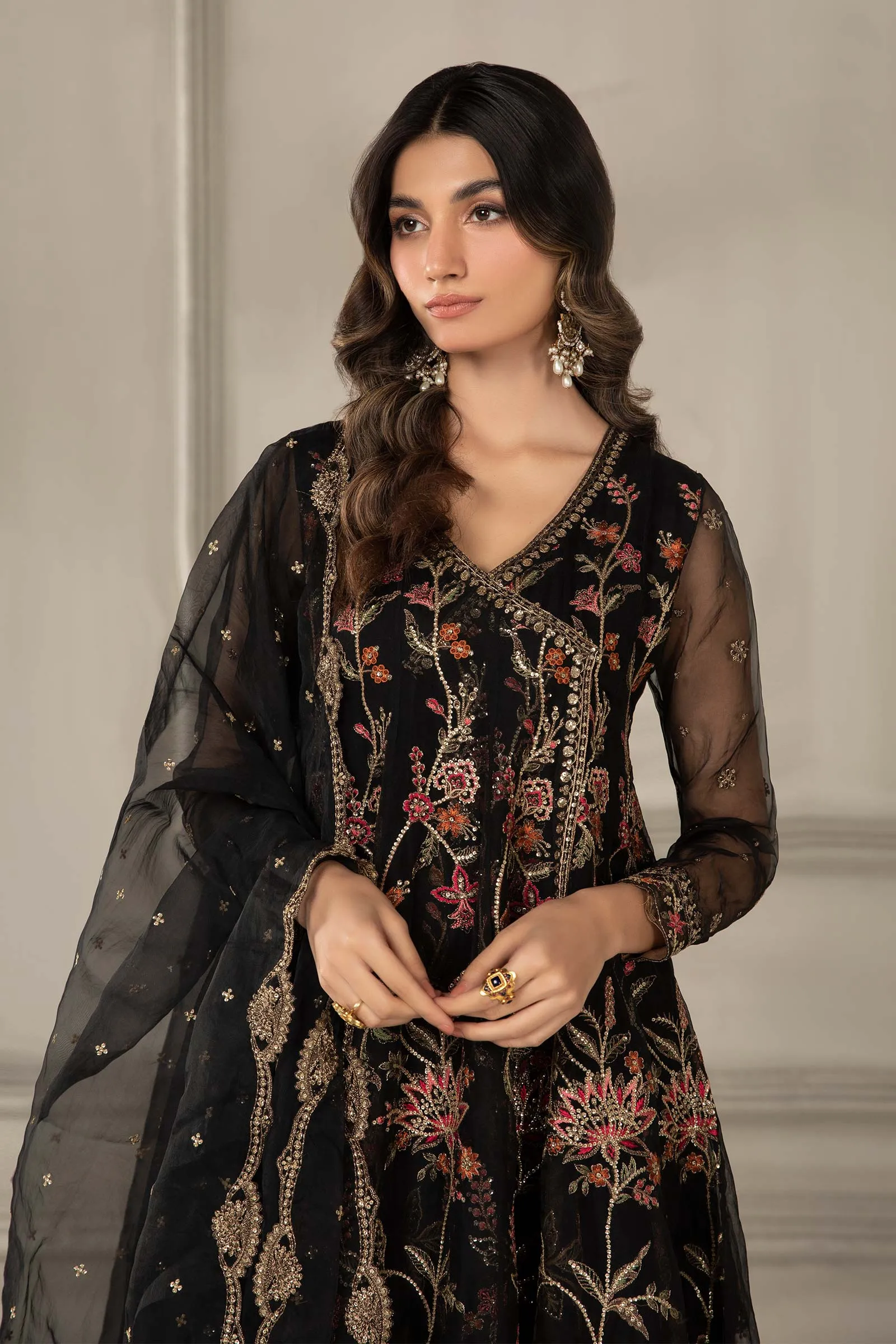 3 Piece Embroidered Organza Suit | SF-EF24-19