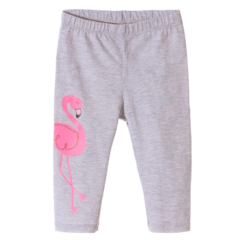 5.10.15 Flamingo Print Light Grey Capri Legging 11389