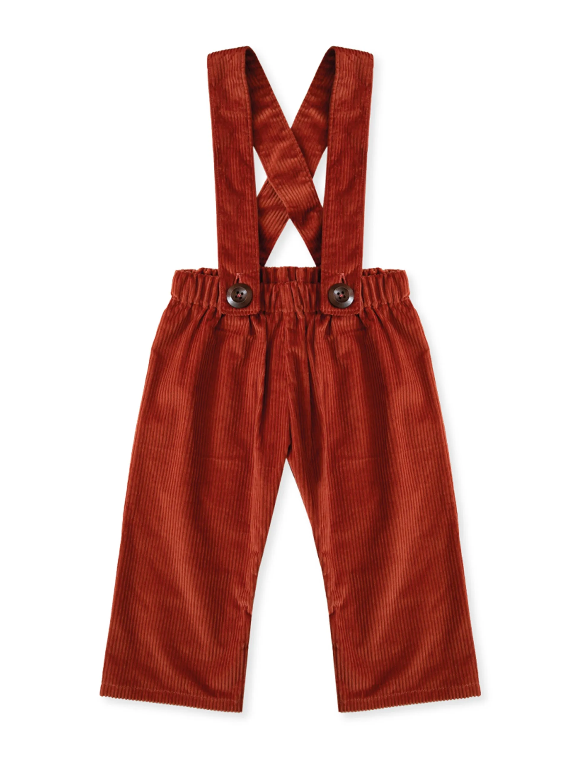 Aldo trousers with braces in rust corduroy