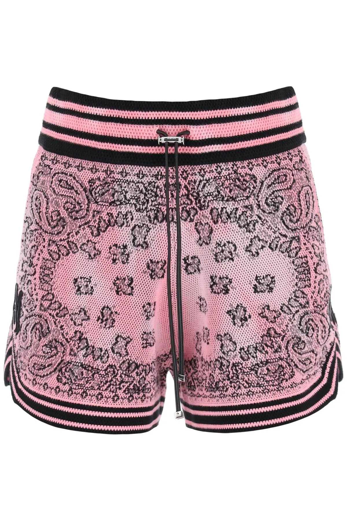 Amiri knitted shorts with bandana motif