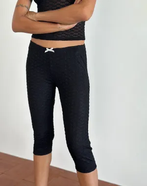 Asih Capri Trousers in Black Heart Lace