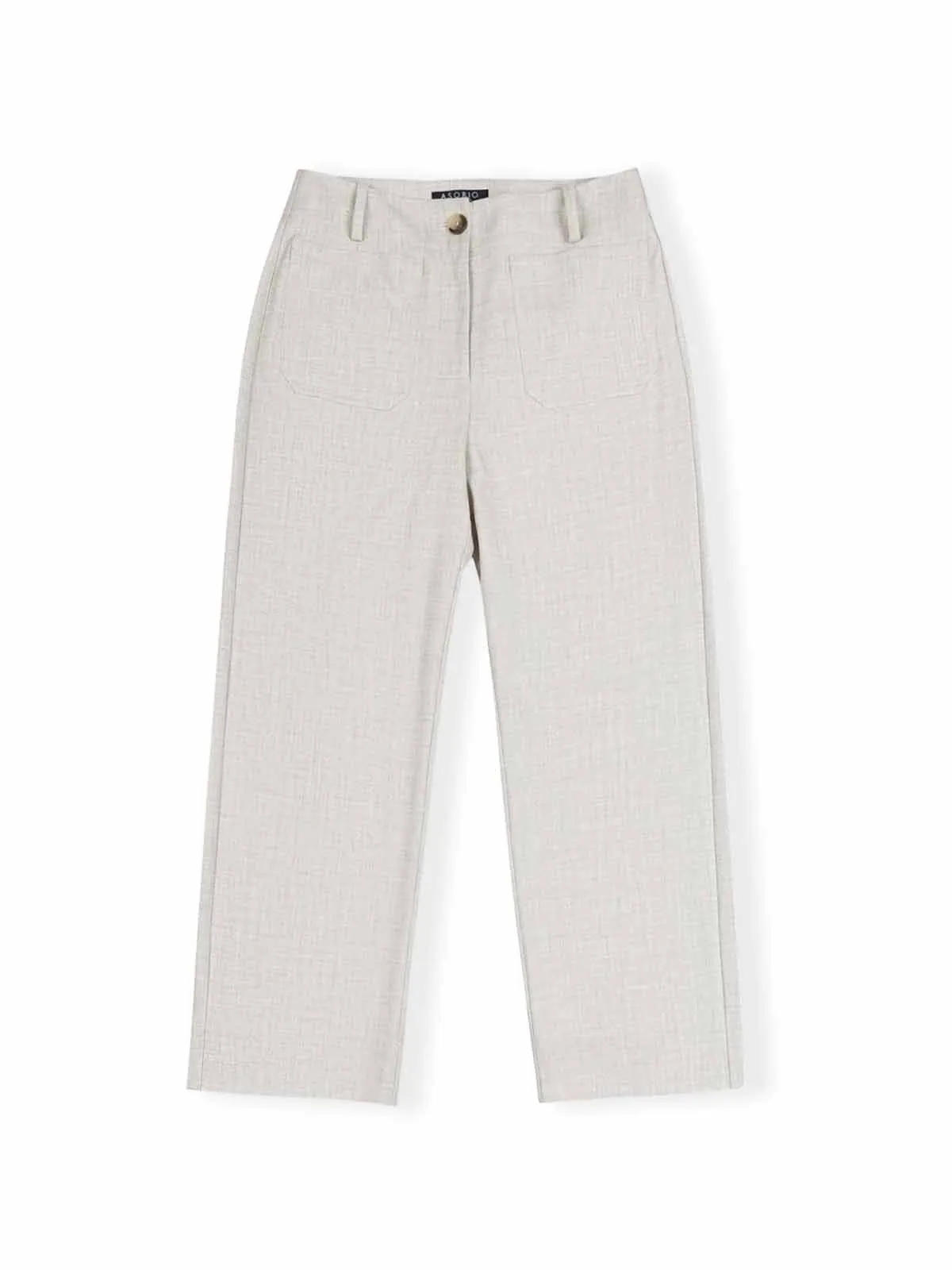 ASOBIO Cropped Mid-Rise Straight Leg Trousers