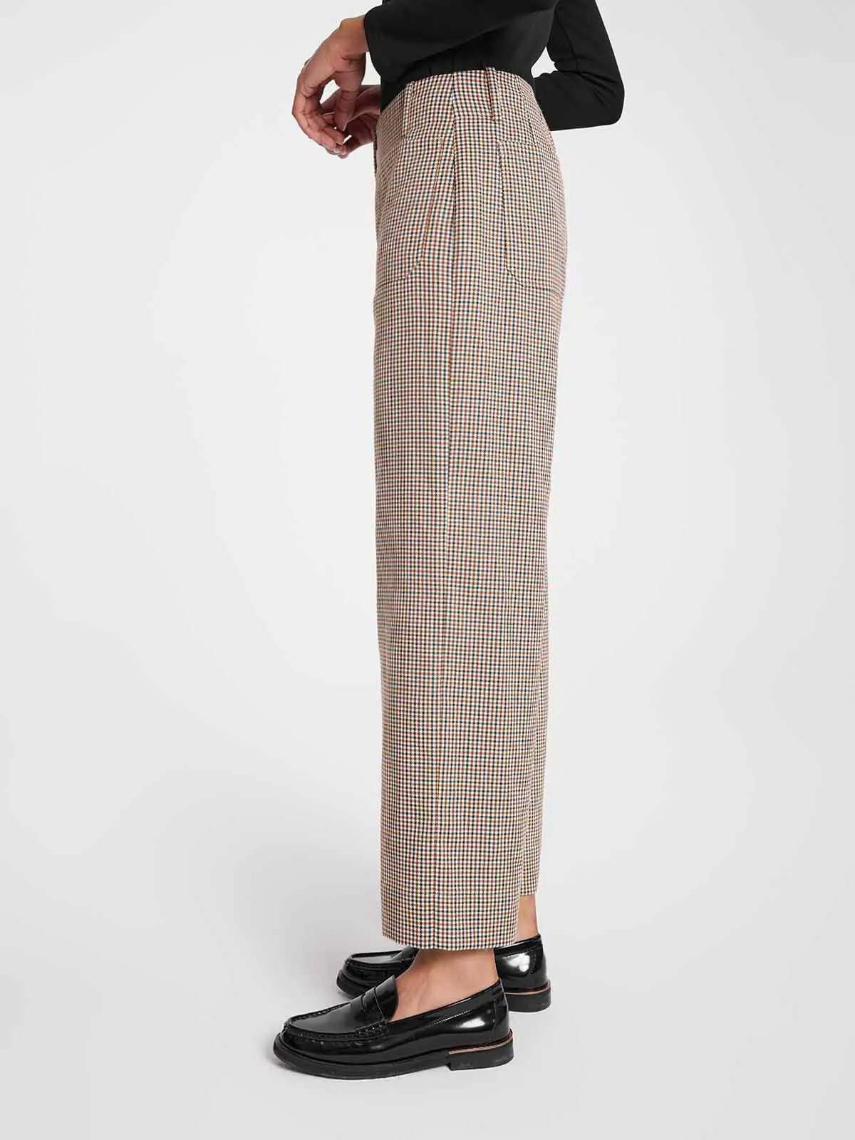 ASOBIO Cropped Mid-Rise Straight Leg Trousers