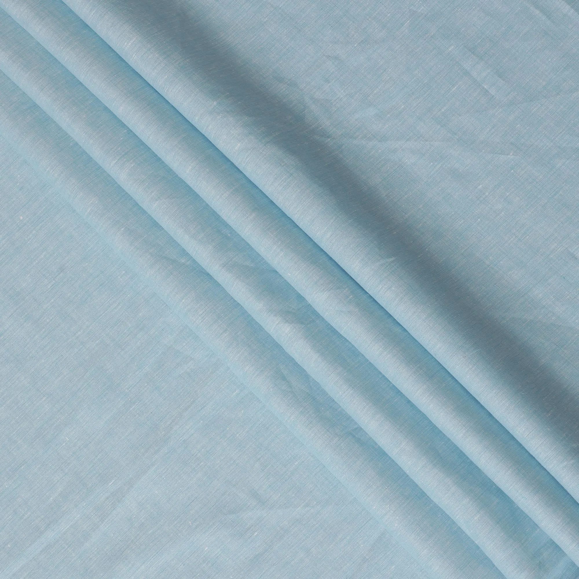 Baby blue Plain Premium Pure Linen Fabric - 60 Lea Quality, 140 cm Width-D19930