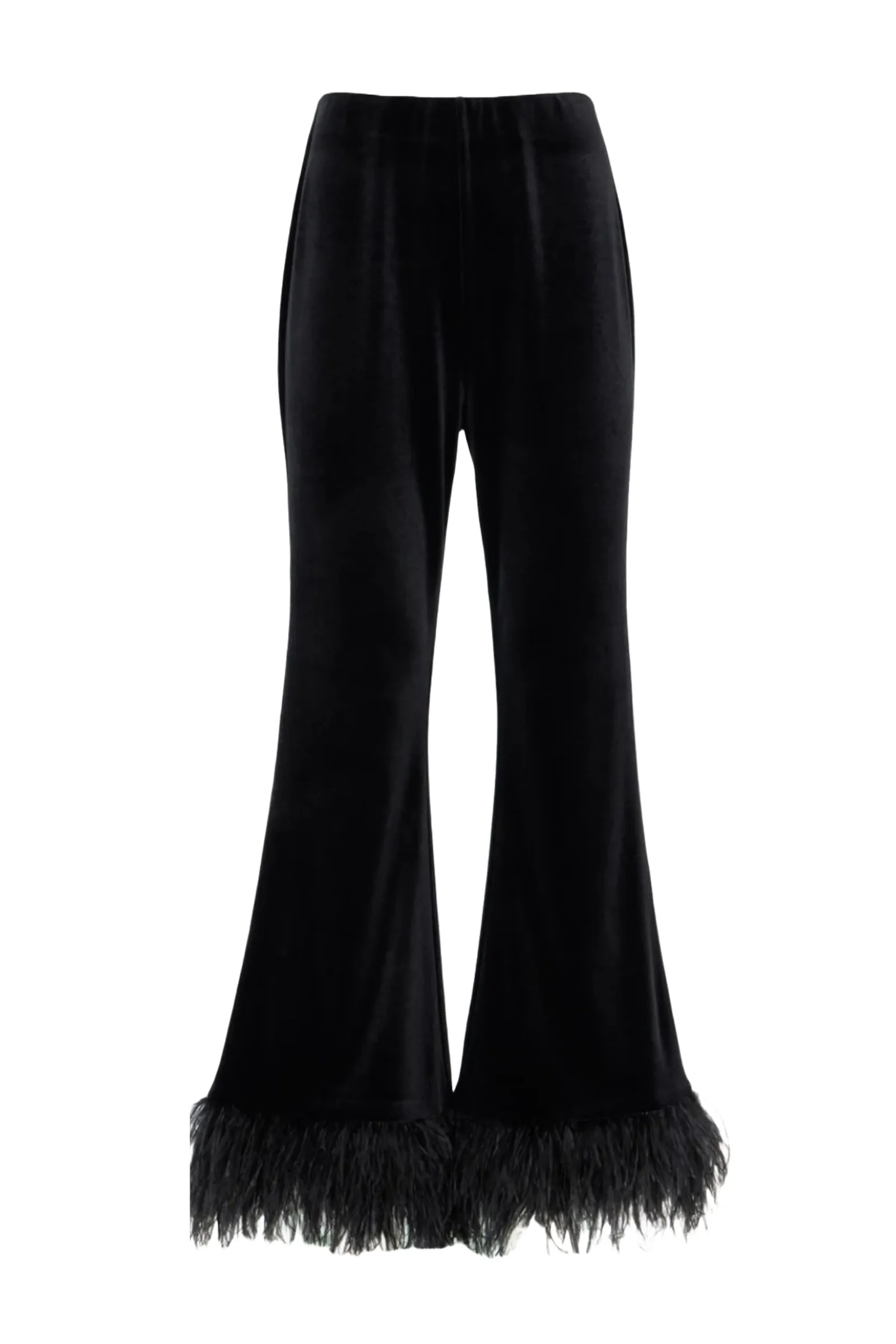 Black Velvet Feather Trousers