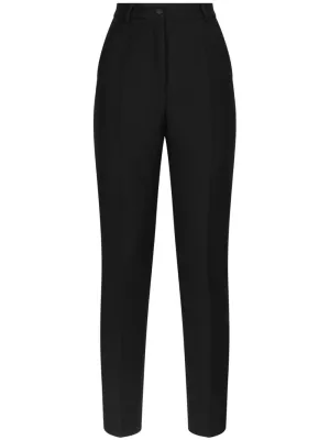 Black Virgin Wool Blend Trousers