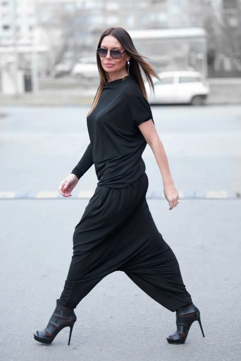 Black Woman Harem trousers SELENA SALE