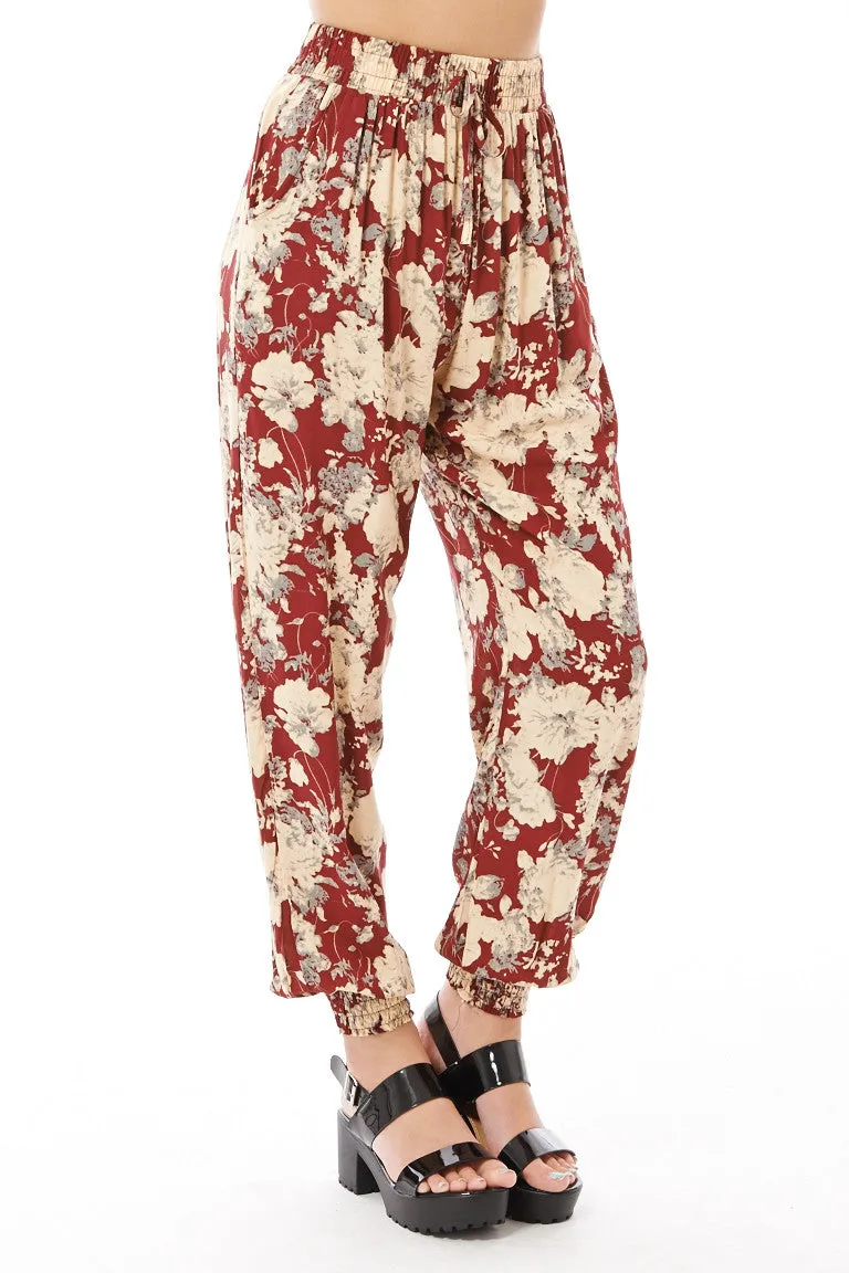 Burgundy Harem Trousers