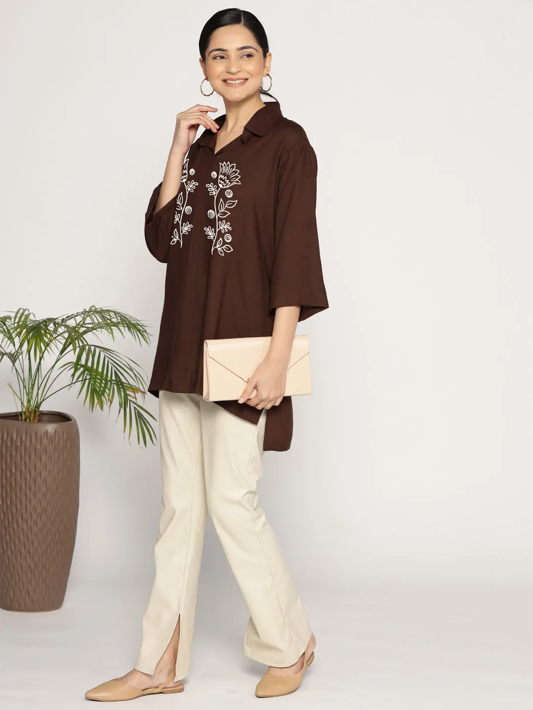 Coffee Rayon ShirtTop - Tendresse