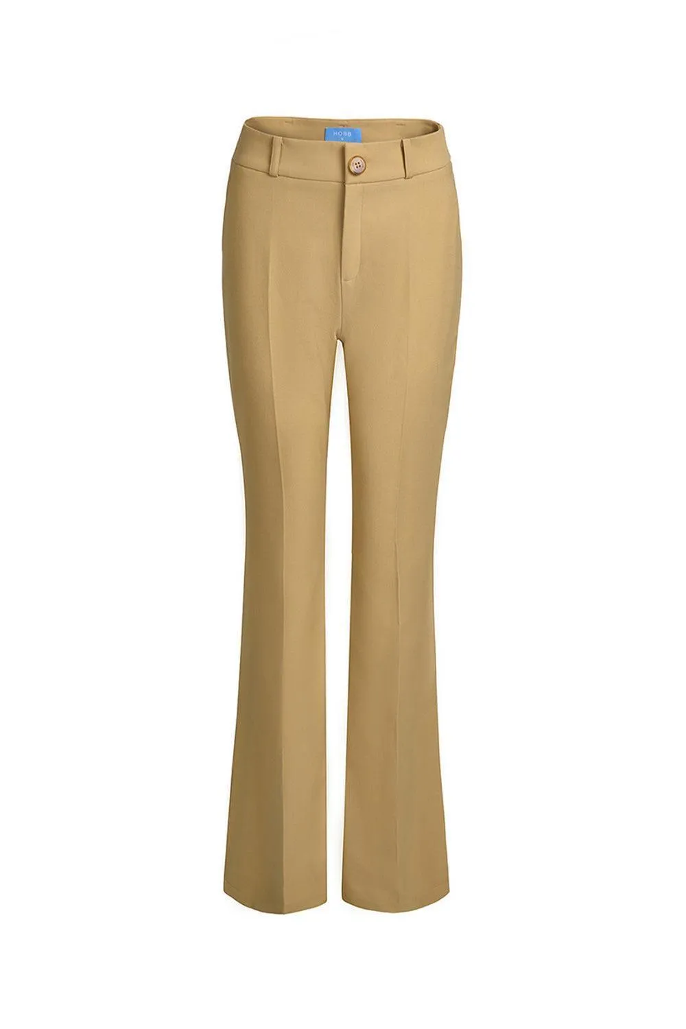 Cole Flared Side Slit Twill Cotton Floor Length Trousers