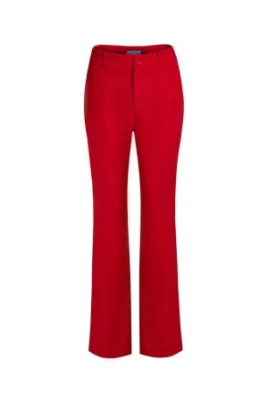 Cole Flared Side Slit Twill Cotton Floor Length Trousers