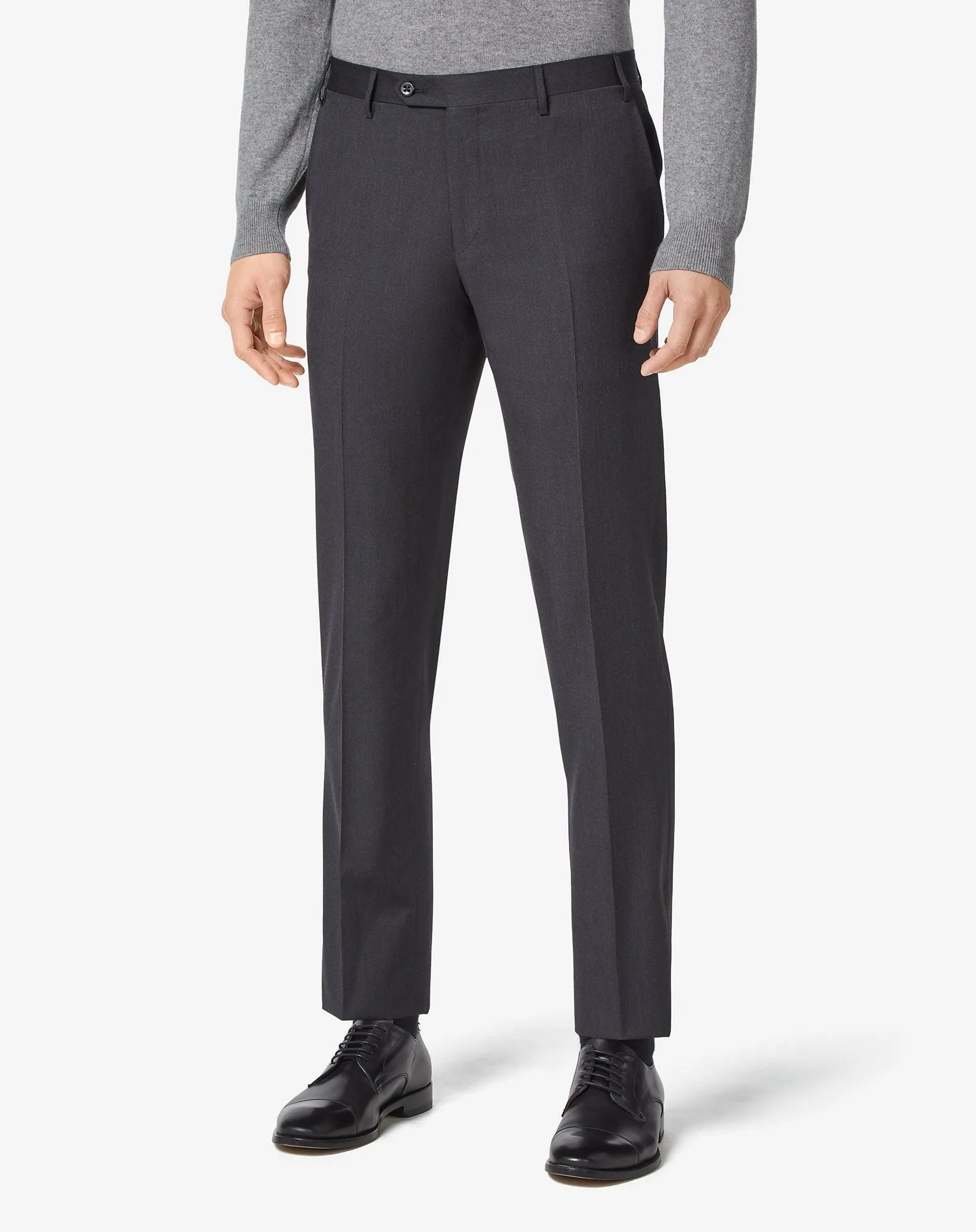 CORNELIANI Regular Fit Trousers CHARCOAL REG