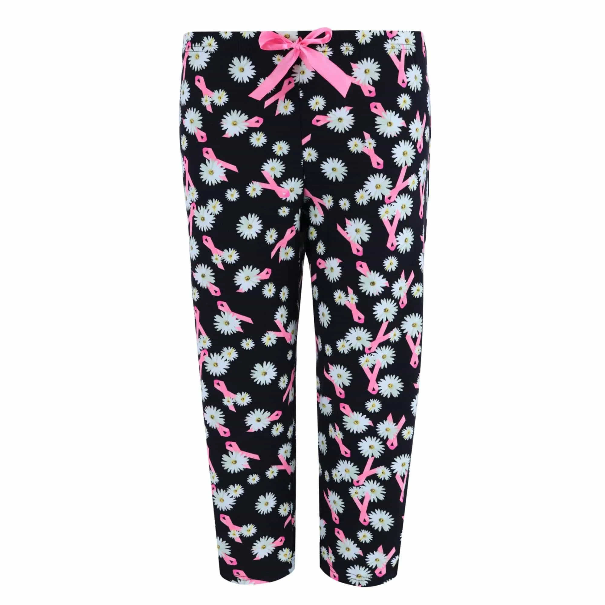 Elegant Emily Women's Daisy Pink Ribbon Capri Set