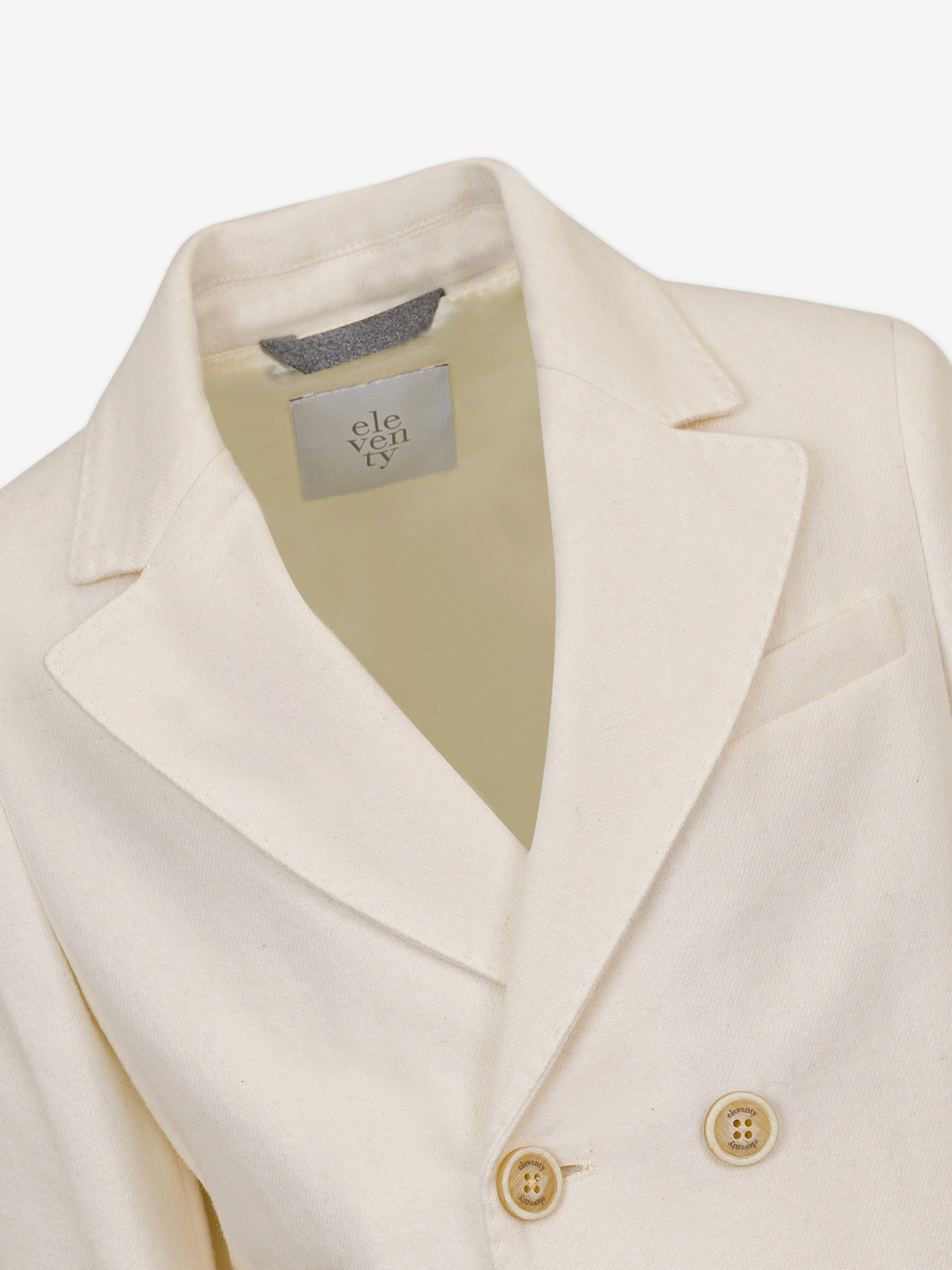 Eleventy Boys Wool Blazer in Ivory