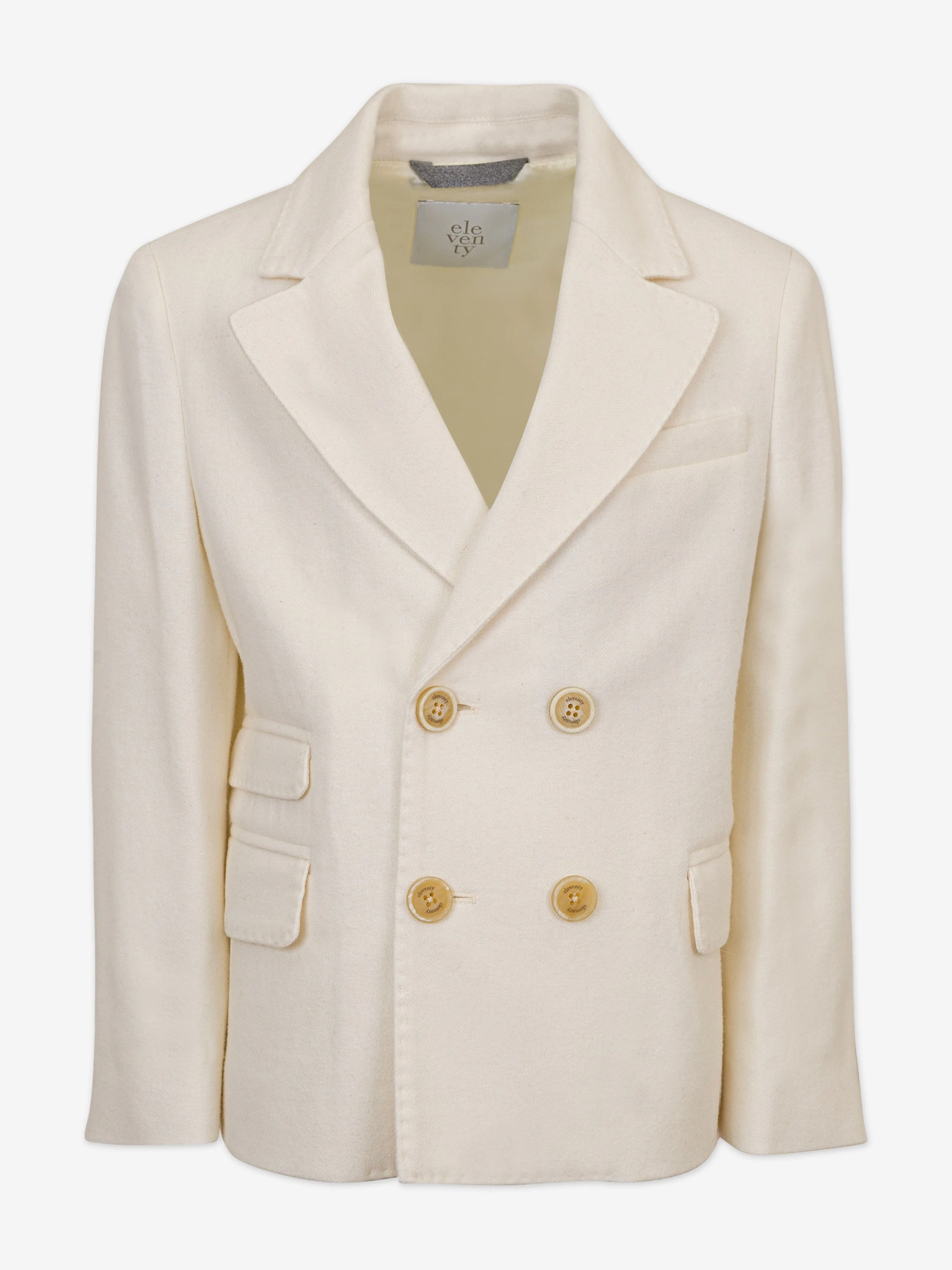 Eleventy Boys Wool Blazer in Ivory