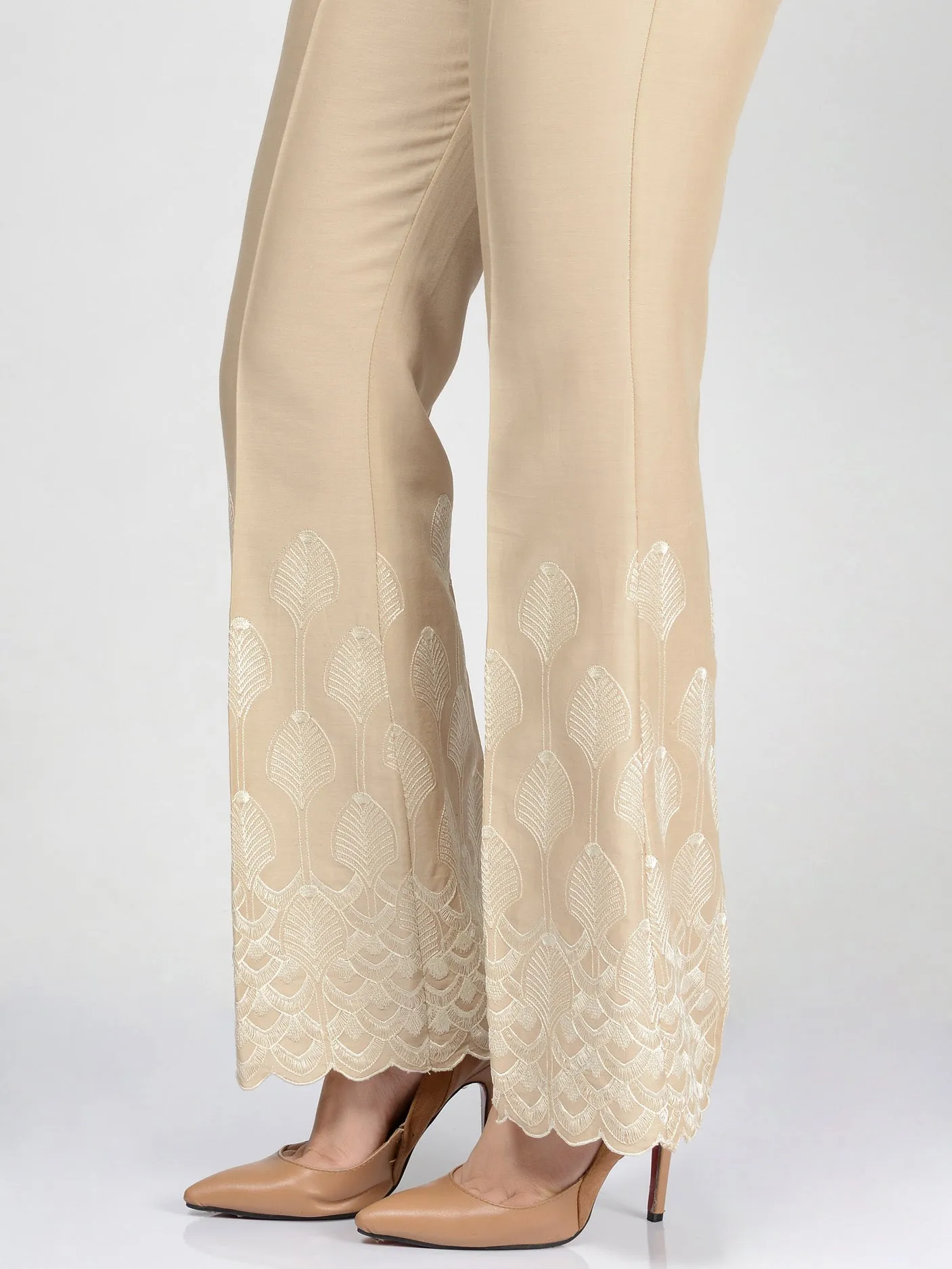 Embroidered Satin Trouser