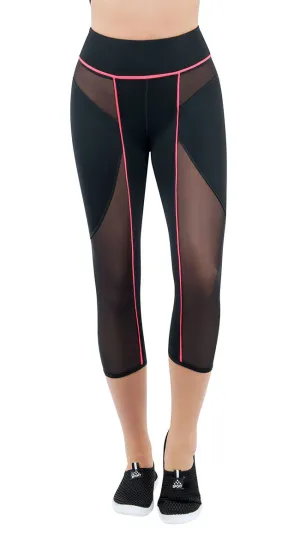 Enlighten Mesh Panel Capri Leggings