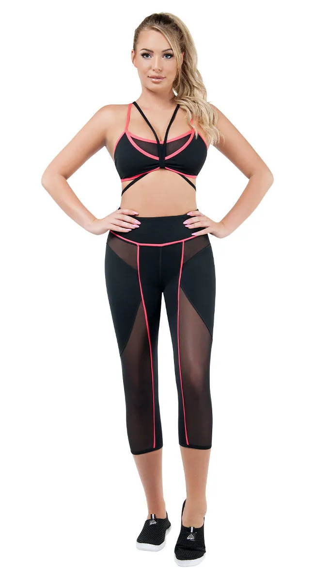 Enlighten Mesh Panel Capri Leggings