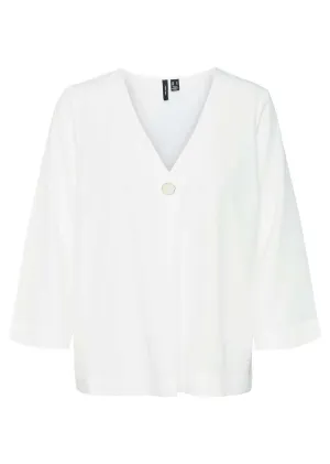 Eva V-Neck Blouse in White