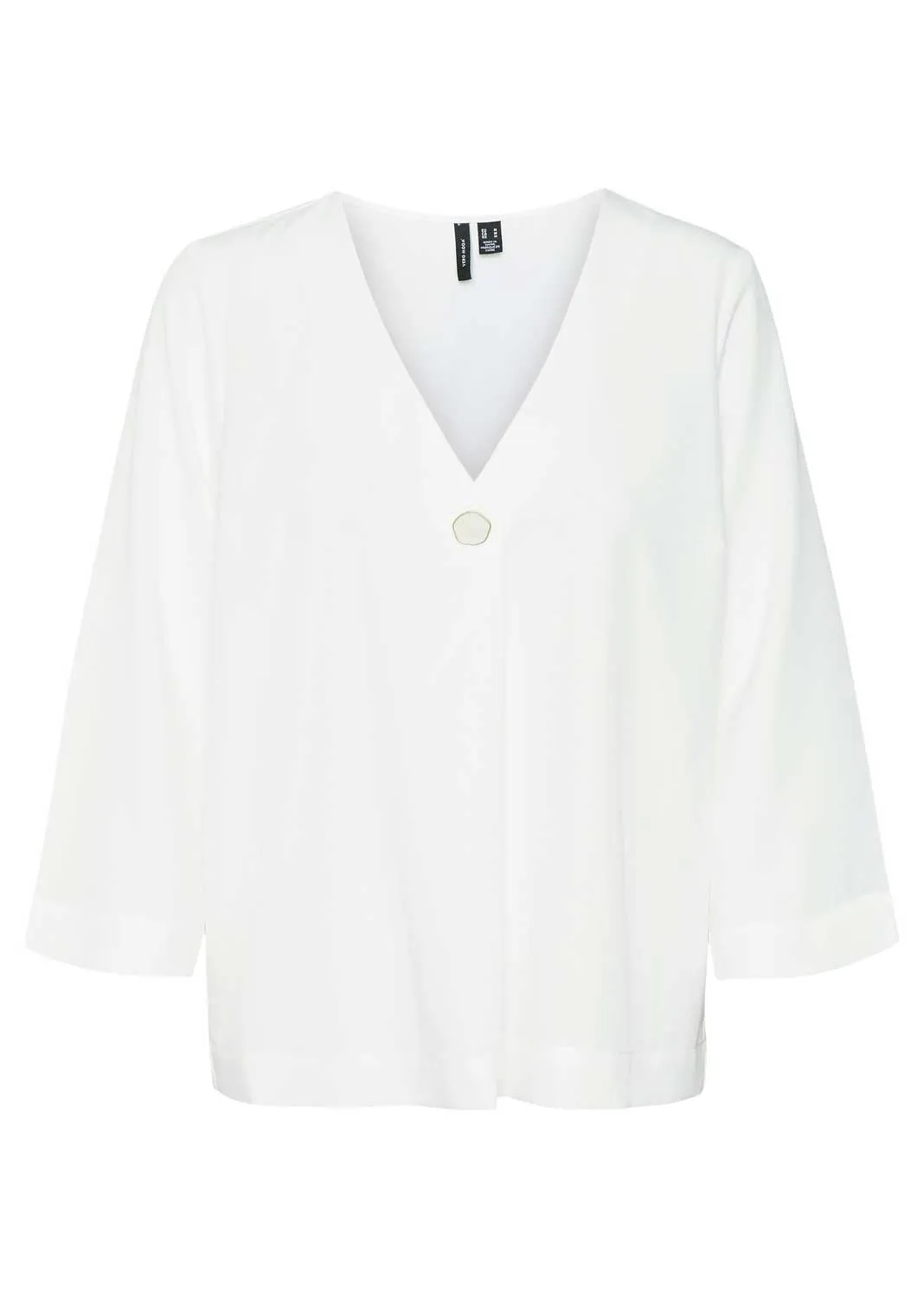 Eva V-Neck Blouse in White