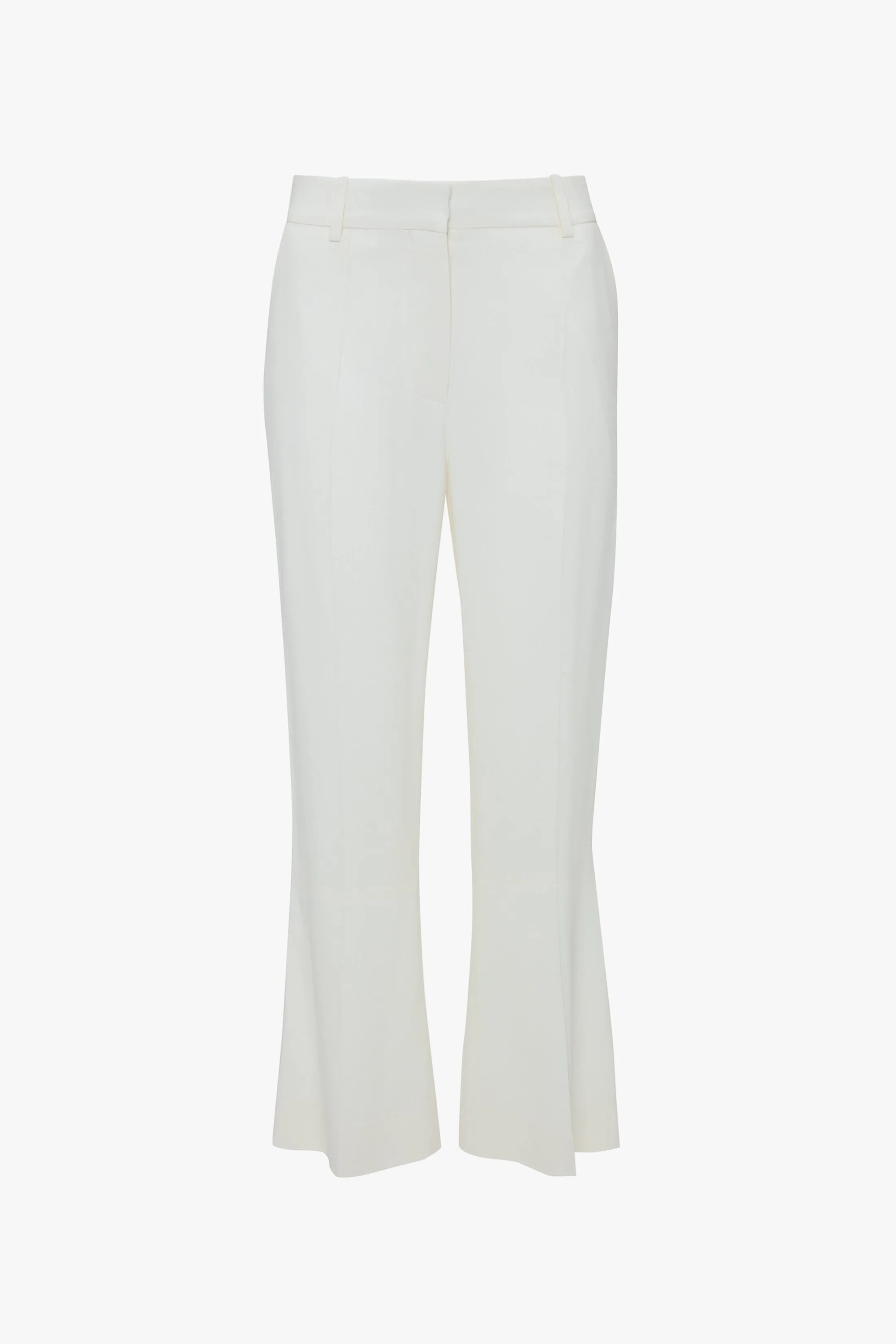 Exclusive Cropped Kick Cotton Trousers In Off White