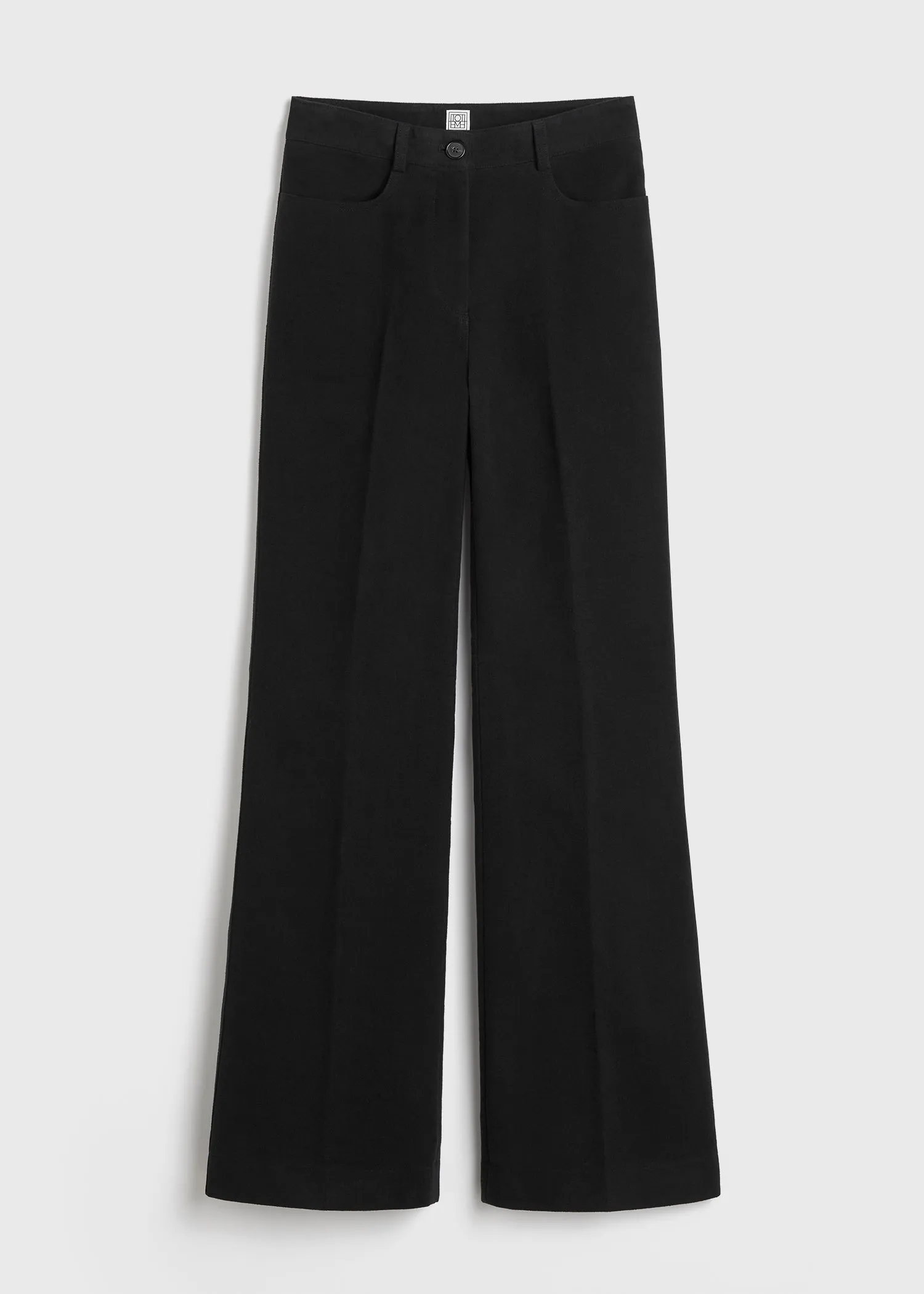 Flared moleskin trousers black