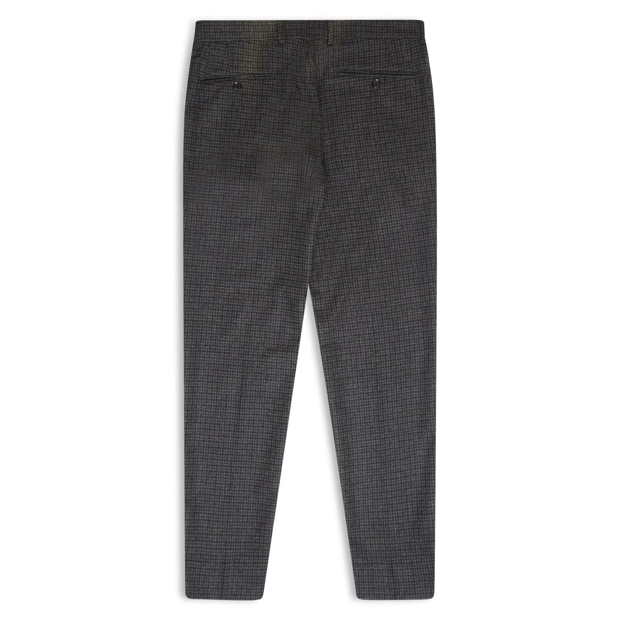 Fox Brothers Flannel Houndstooth Trousers - Grey