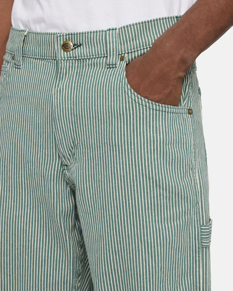 Garyville Hickory Stripe Trousers in Lincoln Green