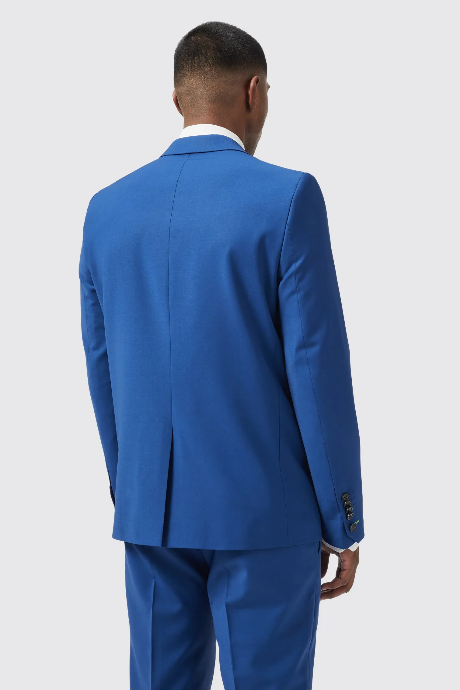 Ginsberg Skinny Fit Blue Wool Jacket - ARCHIVE