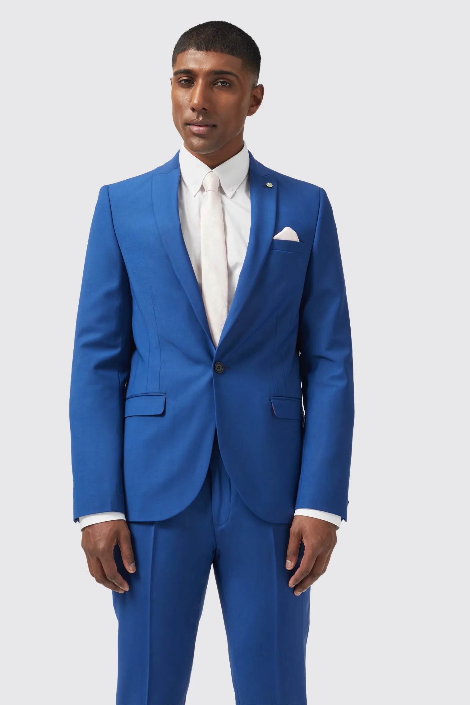 Ginsberg Skinny Fit Blue Wool Jacket - ARCHIVE