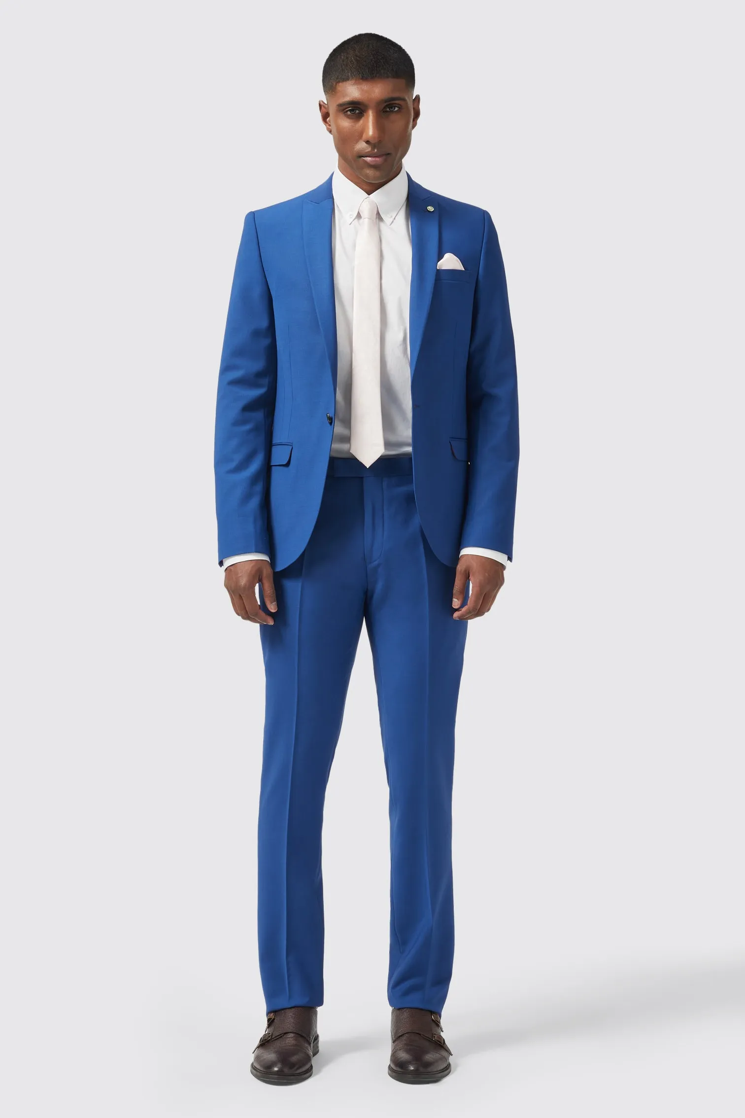 Ginsberg Skinny Fit Blue Wool Jacket - ARCHIVE