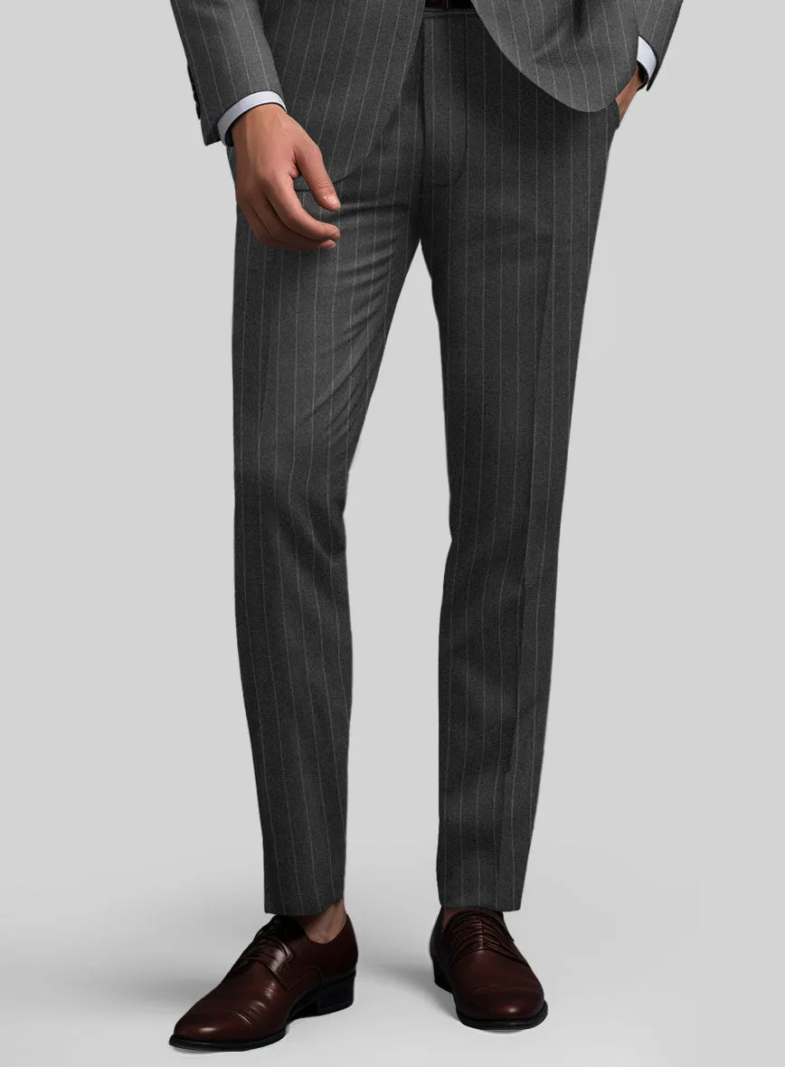 Hardy Minnis Charcoal Pinstripe Wool Pants