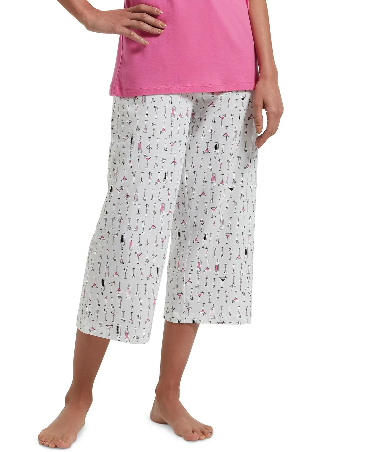 Hue Print Knitted Capri Pajama Pants