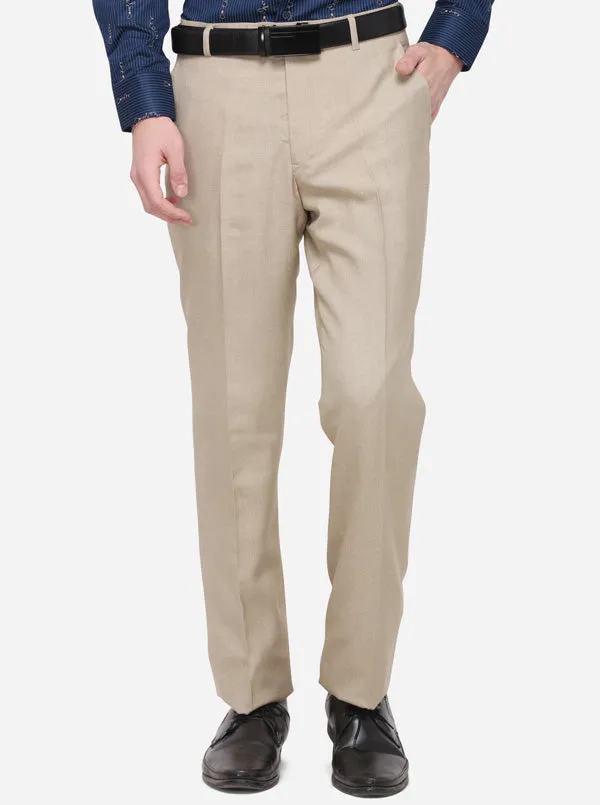 Ivory Solid Classic Fit Formal Trouser | Greenfibre