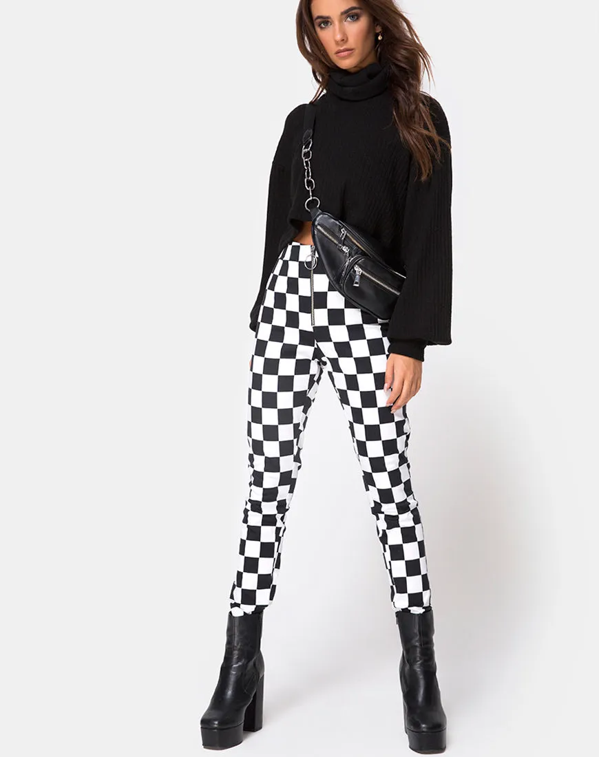 Jolim Trouser in Checker Board Medium B/W