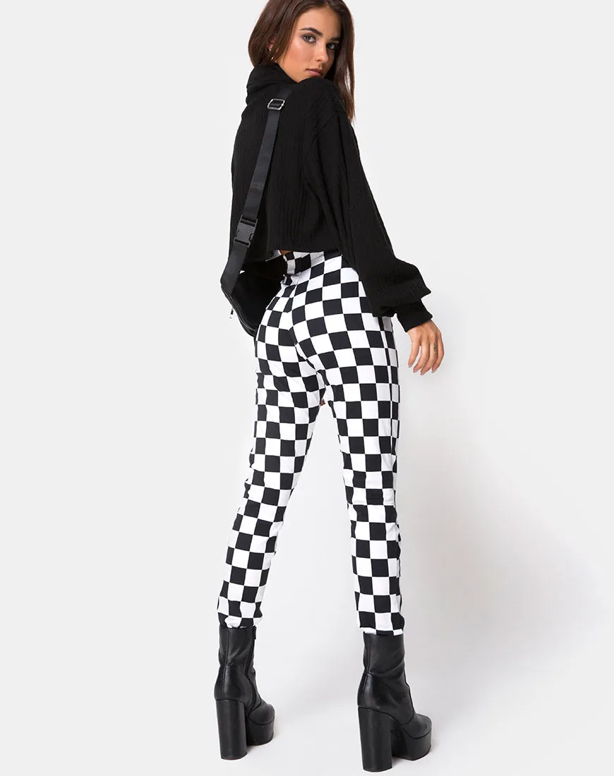 Jolim Trouser in Checker Board Medium B/W