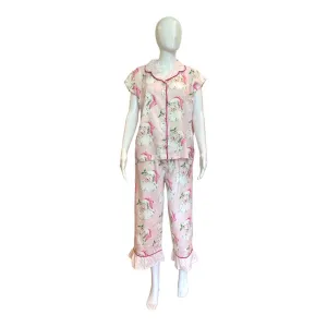 Jolly Santa Luxe Sateen Capri Pajama Set