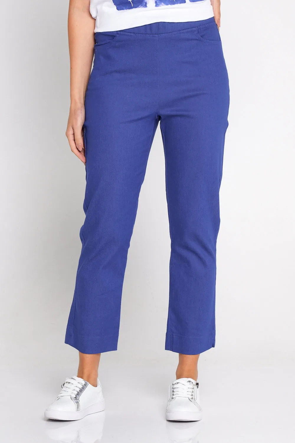 Kayla Pull On 7/8 Stretch Pants - Sapphire