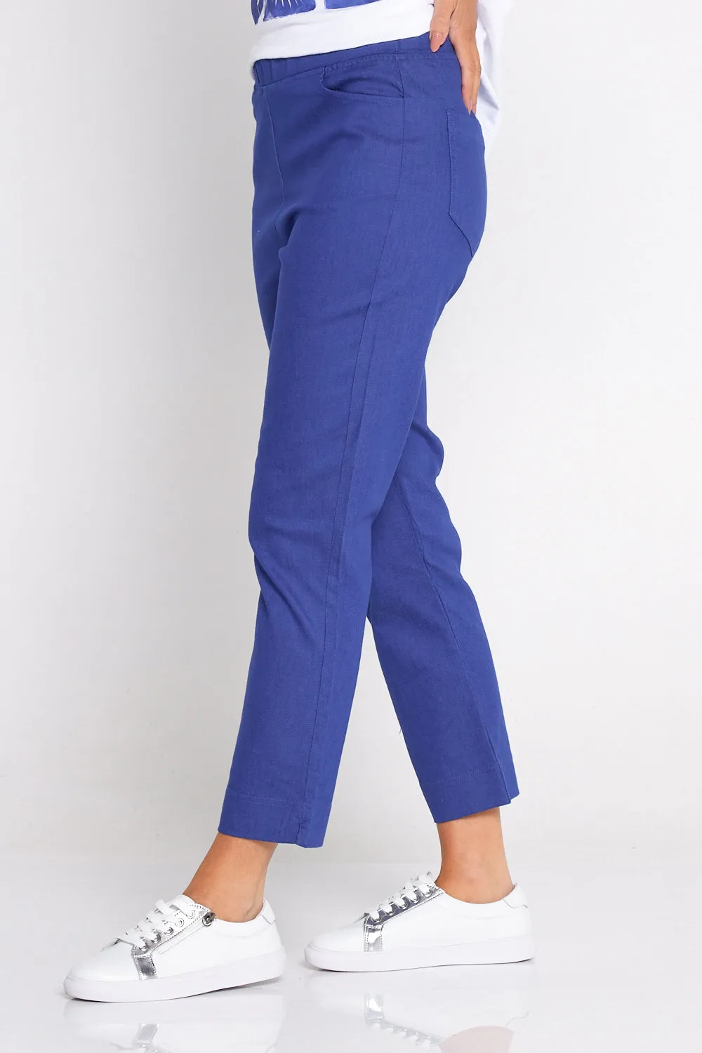 Kayla Pull On 7/8 Stretch Pants - Sapphire