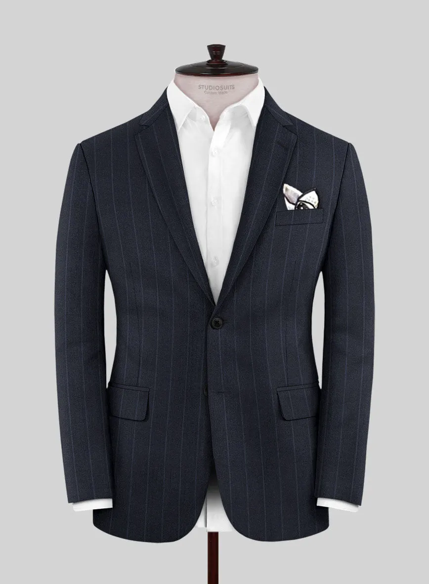 Lanificio Zegna Trofeo Alado Blue Stripe Wool Suit