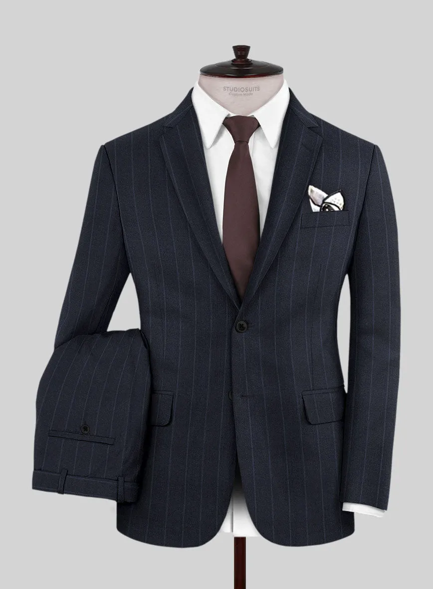 Lanificio Zegna Trofeo Alado Blue Stripe Wool Suit