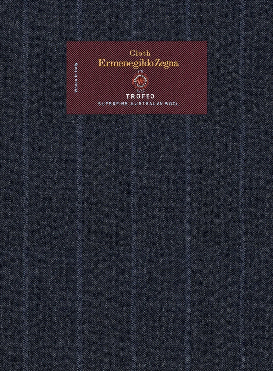 Lanificio Zegna Trofeo Alado Blue Stripe Wool Suit