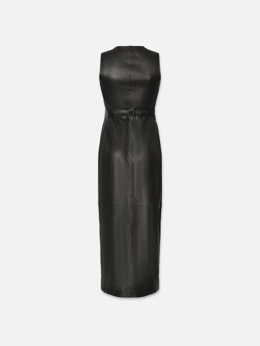 Leather Midi Vest Dress -- Black