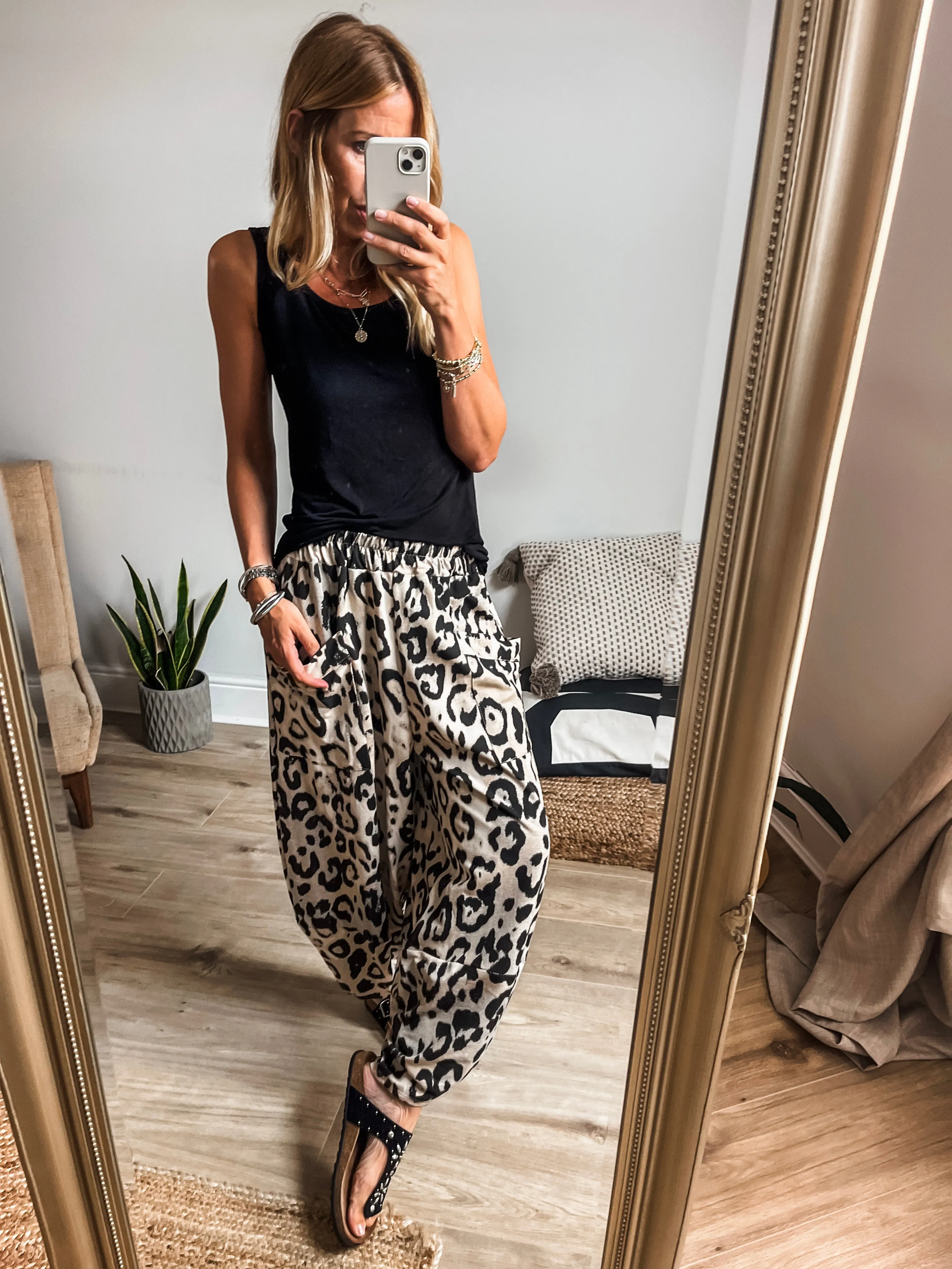 Leopard Print Balloon Trousers