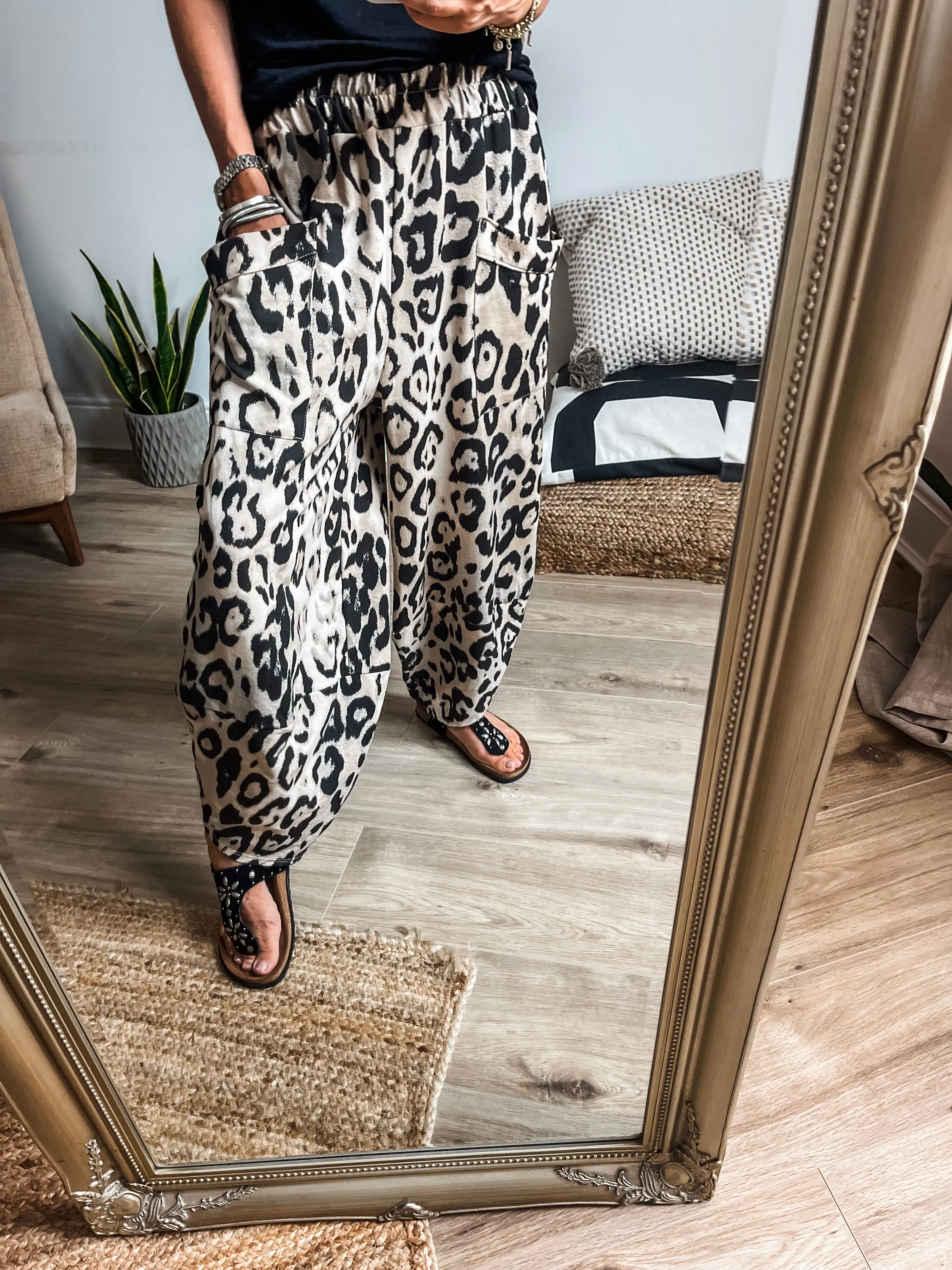 Leopard Print Balloon Trousers