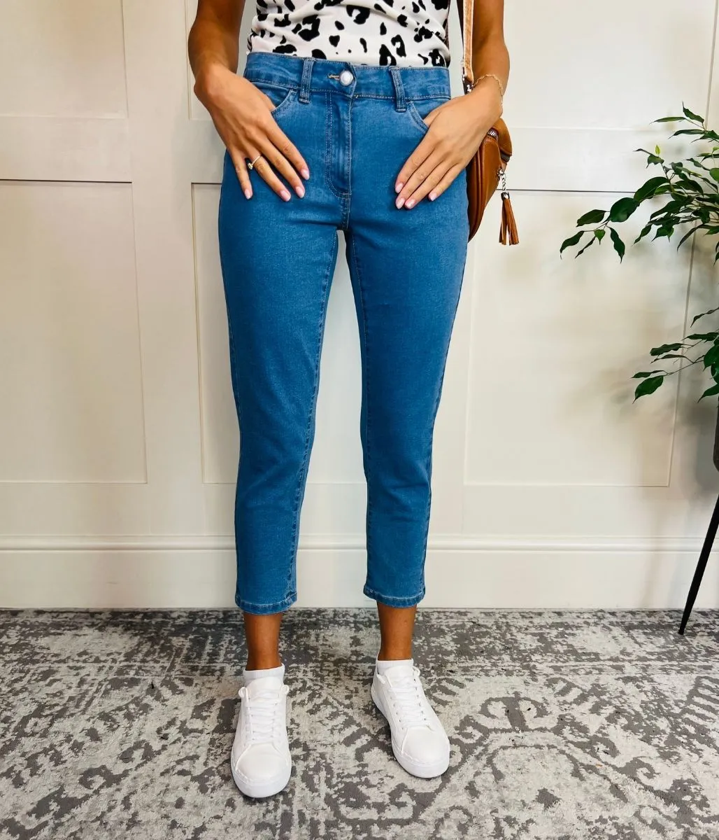 Light Blue Susie Slim Leg Crop Jean