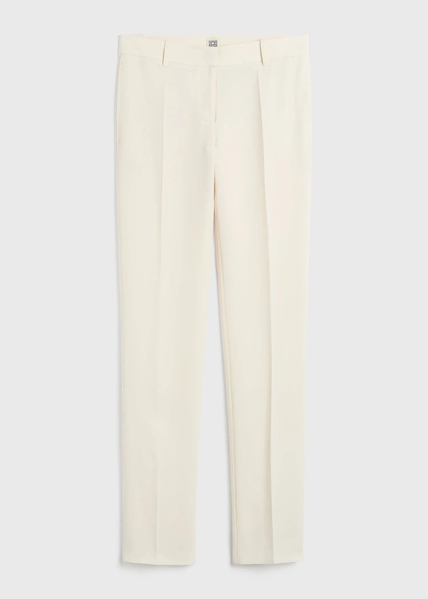 Low-waist slim trousers ecru