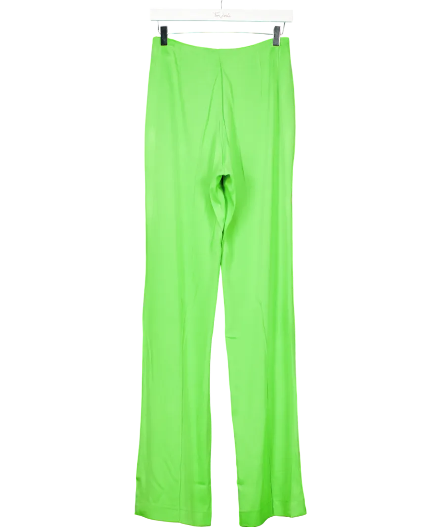 MANGO Green Penny Flowy Straight-fit Trousers UK S