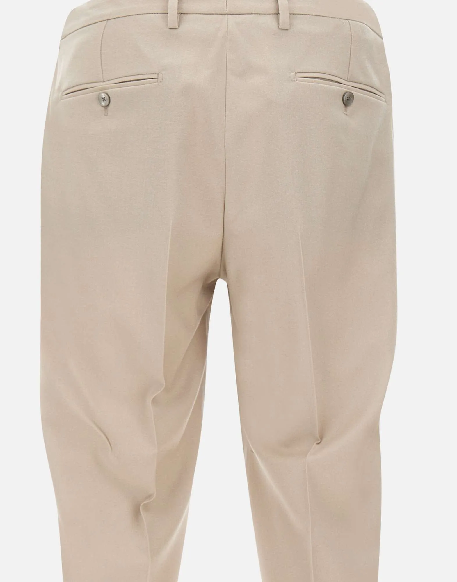 Men's Beige Wool Trousers